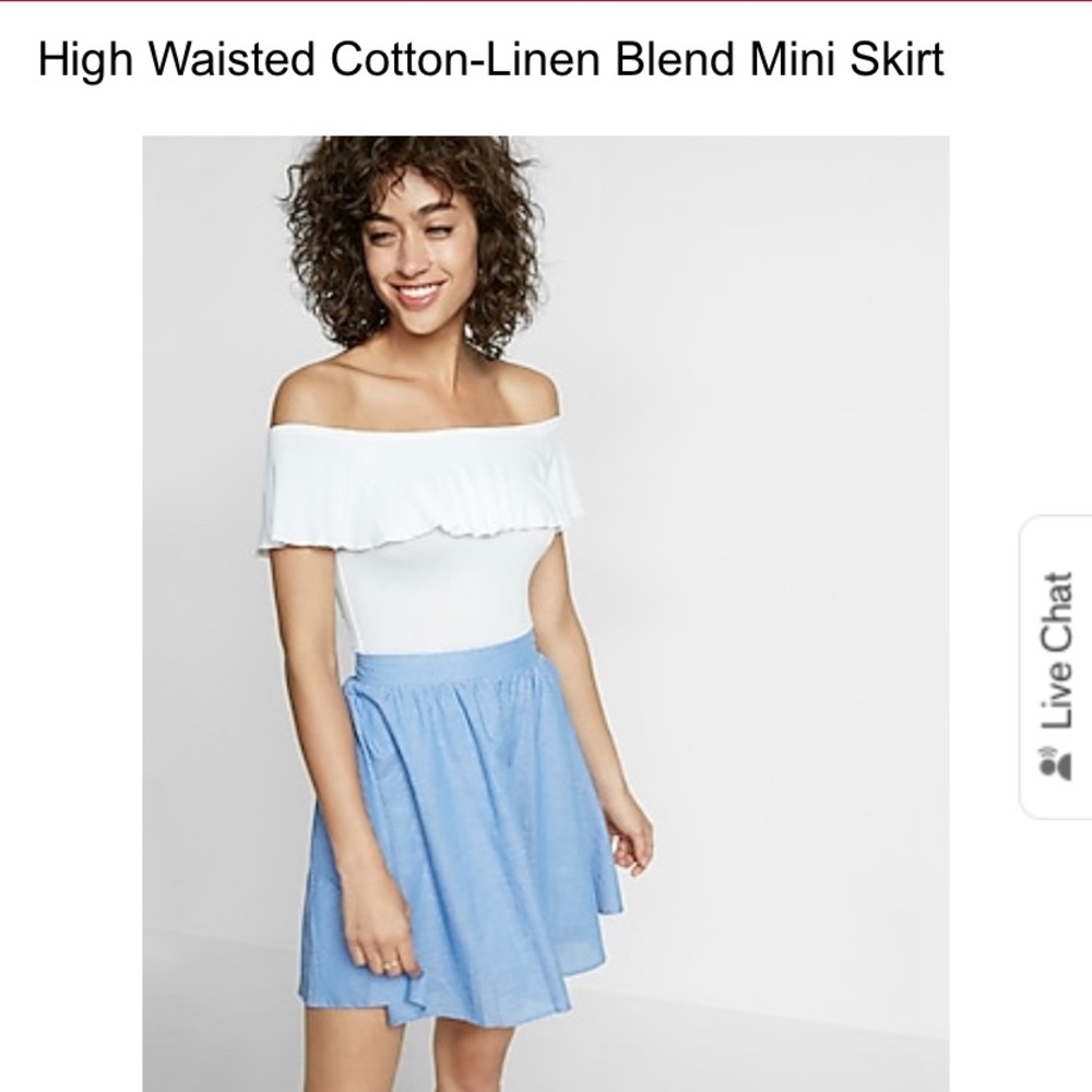 High Waisted Cotton-Linen Blend Mini Skirt: NWT